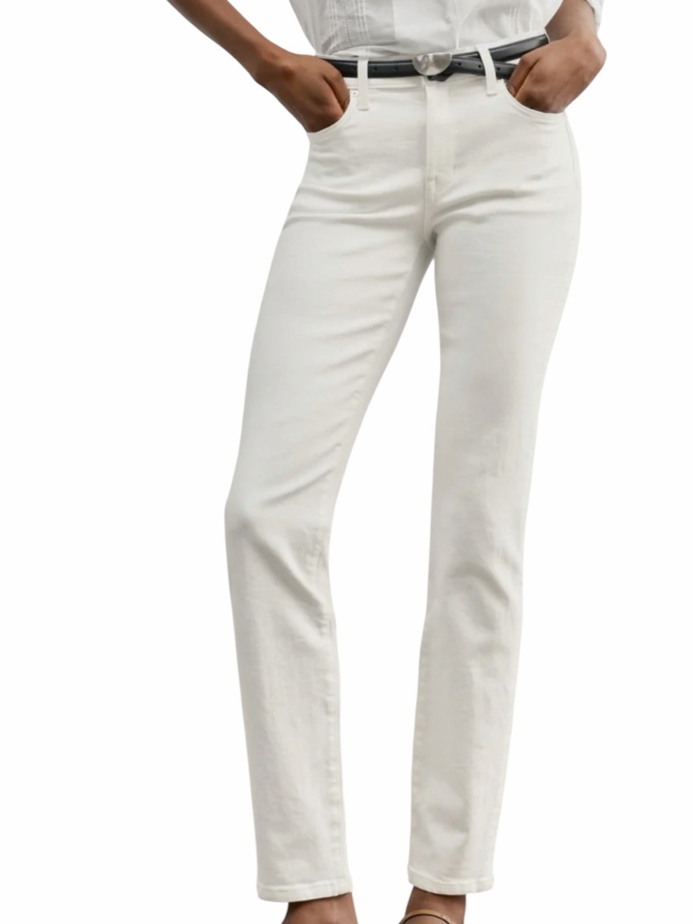 AYR "The Stir" Stove Pipe Straight White Jeans 26S NEW?